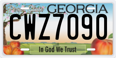 GA license plate CWZ7090