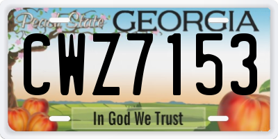 GA license plate CWZ7153