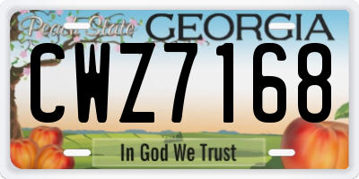 GA license plate CWZ7168