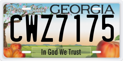 GA license plate CWZ7175