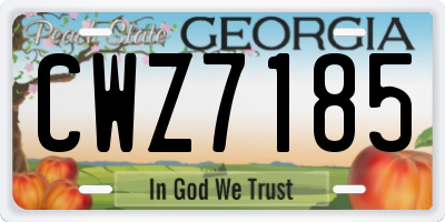 GA license plate CWZ7185