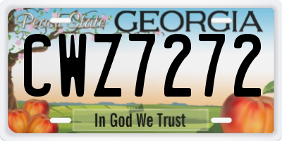 GA license plate CWZ7272