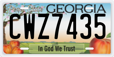 GA license plate CWZ7435