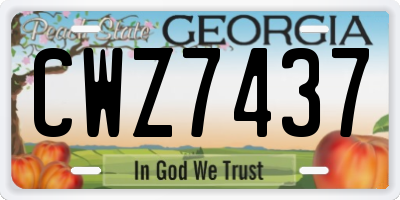 GA license plate CWZ7437
