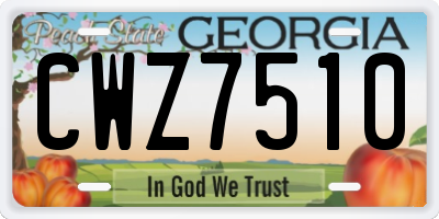 GA license plate CWZ7510