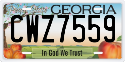 GA license plate CWZ7559