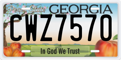 GA license plate CWZ7570