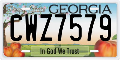GA license plate CWZ7579