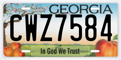 GA license plate CWZ7584