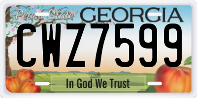 GA license plate CWZ7599