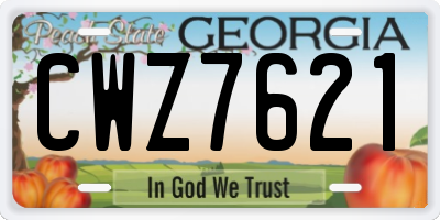 GA license plate CWZ7621