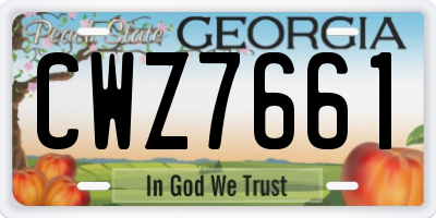 GA license plate CWZ7661