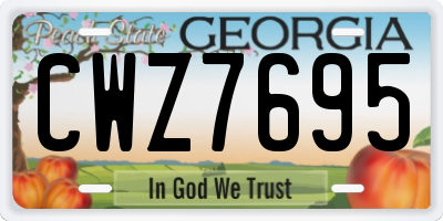 GA license plate CWZ7695