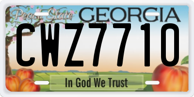 GA license plate CWZ7710