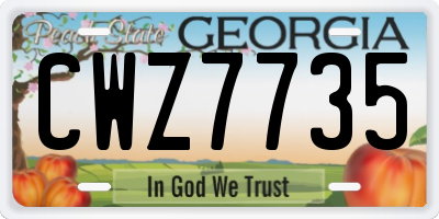 GA license plate CWZ7735