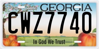GA license plate CWZ7740