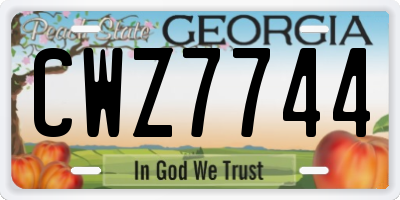 GA license plate CWZ7744