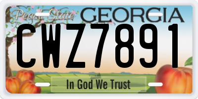 GA license plate CWZ7891