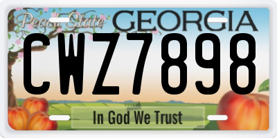 GA license plate CWZ7898
