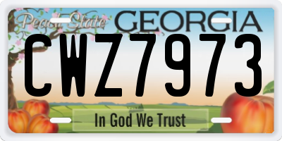 GA license plate CWZ7973