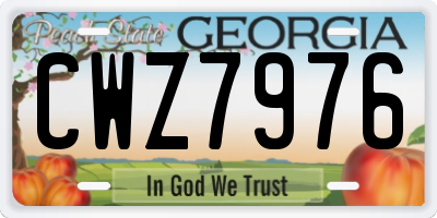 GA license plate CWZ7976