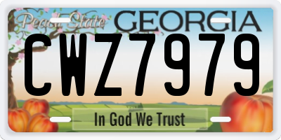 GA license plate CWZ7979