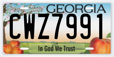 GA license plate CWZ7991