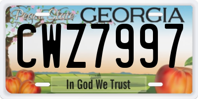 GA license plate CWZ7997