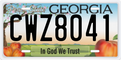 GA license plate CWZ8041