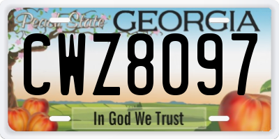 GA license plate CWZ8097