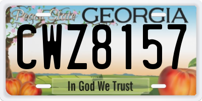 GA license plate CWZ8157