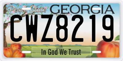 GA license plate CWZ8219