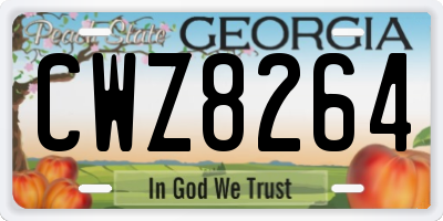 GA license plate CWZ8264