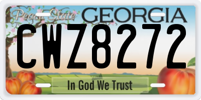 GA license plate CWZ8272
