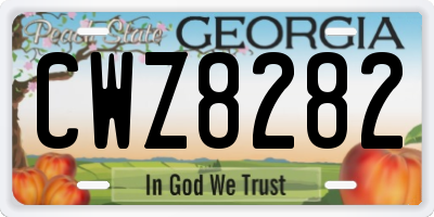 GA license plate CWZ8282