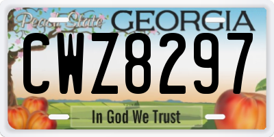 GA license plate CWZ8297