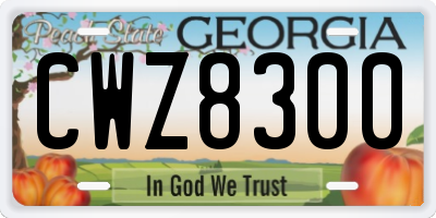 GA license plate CWZ8300