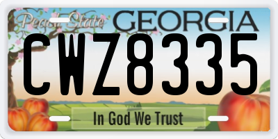 GA license plate CWZ8335