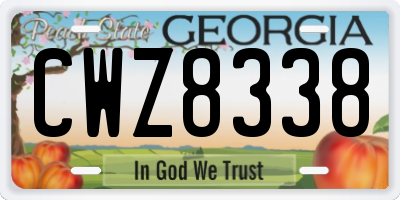 GA license plate CWZ8338
