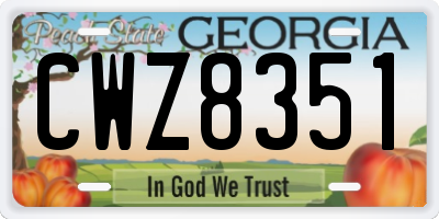 GA license plate CWZ8351