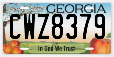 GA license plate CWZ8379