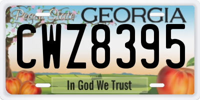GA license plate CWZ8395