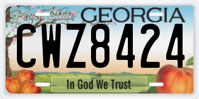 GA license plate CWZ8424