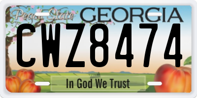 GA license plate CWZ8474