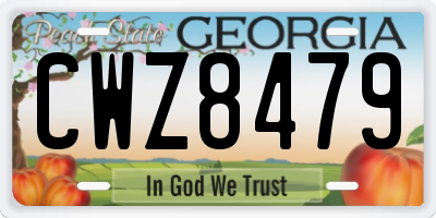 GA license plate CWZ8479