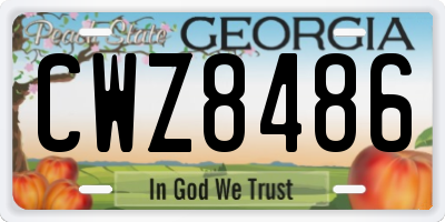 GA license plate CWZ8486