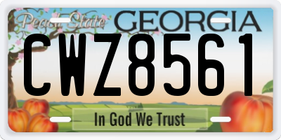 GA license plate CWZ8561