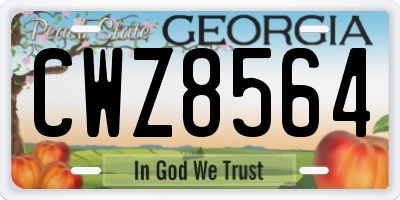 GA license plate CWZ8564
