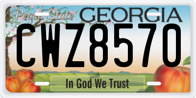 GA license plate CWZ8570