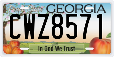 GA license plate CWZ8571